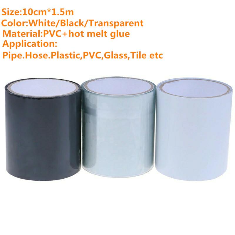 Super Strong Adhesive Transparent/Black/White Leakage 1" Rubber Waterproof Tape for Garden Hose Pipe Water Tap Bonding