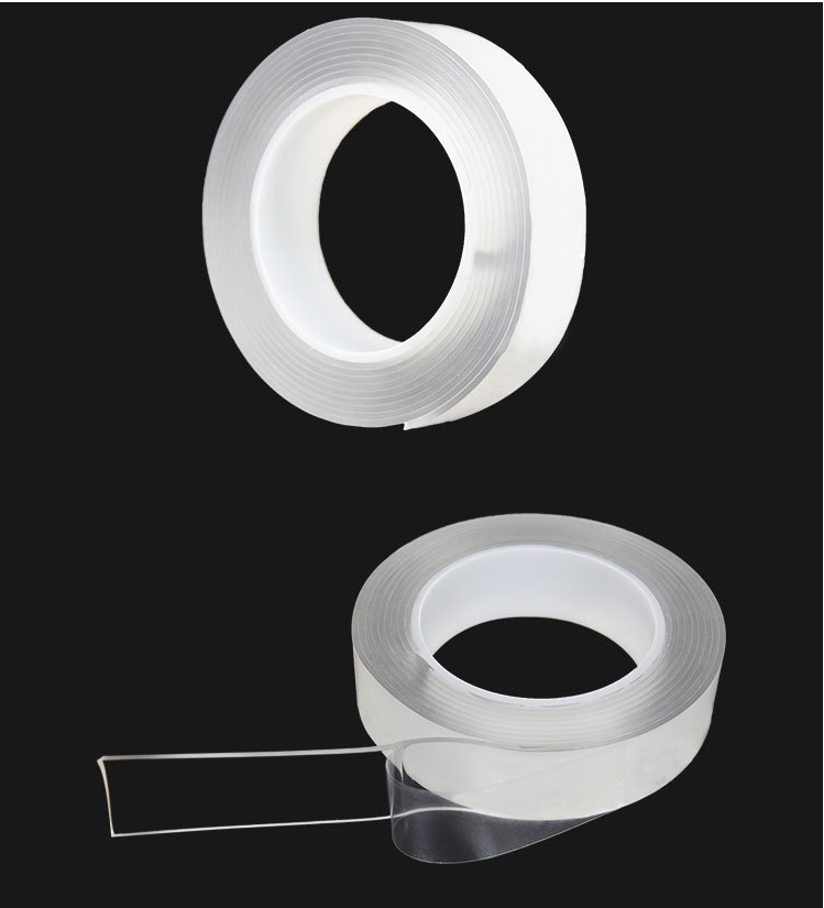 30mm*9.85FT*2mm Transparent Self Adhesive Washable Reusable Heavy Duty Double Sided Nano Tape