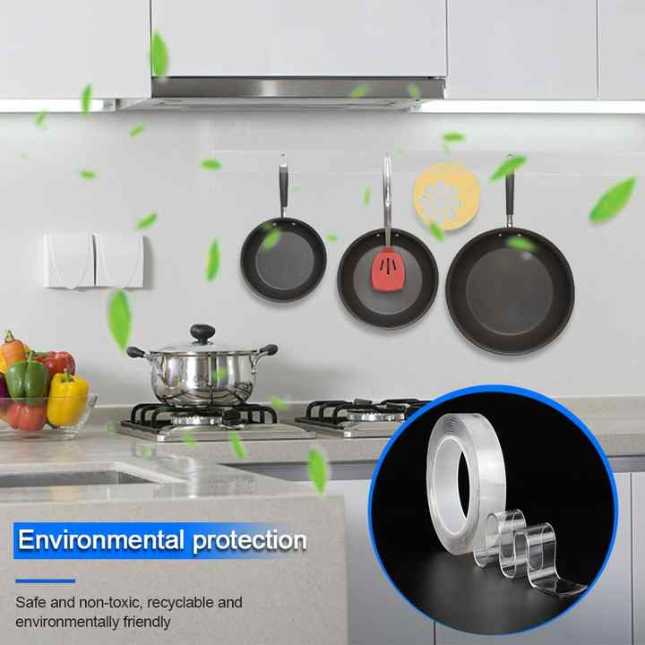 Transparent Self Adhesive Washable Reusable Heavy Duty Double Sided Nano Tape