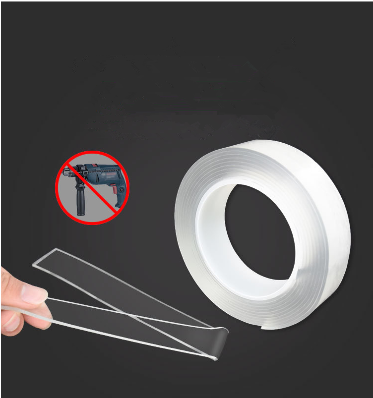 Free Sample LOW MOQ Reusable  0.5MM 1MM 2MM Thickness Double Sided Nano Tape Reusable Nano Tape Strong Adhesive
