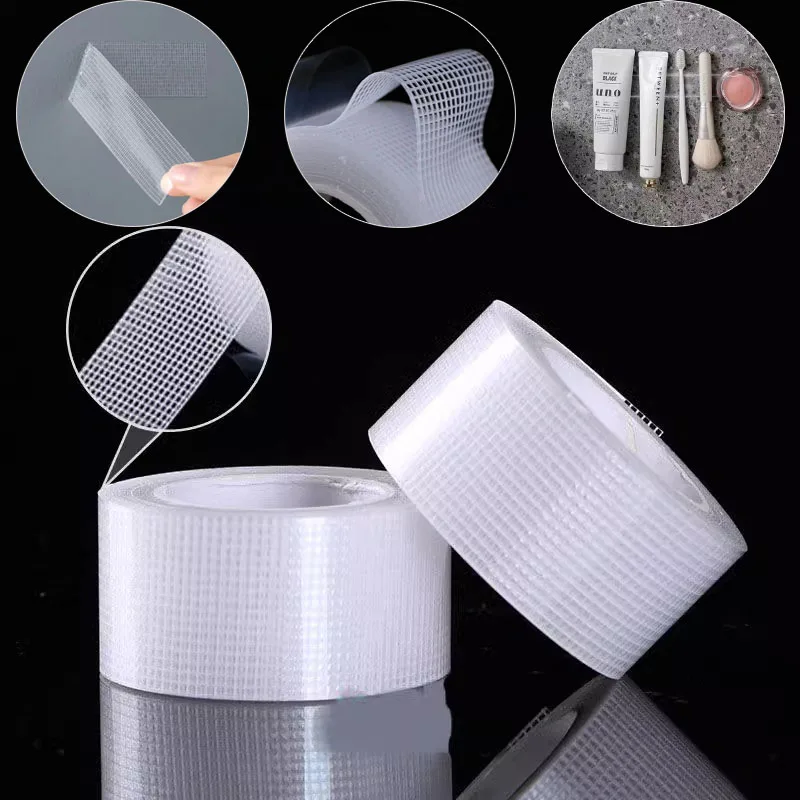 Free Sample 9.84 FT/16.4FT Sided Transparent Reusable Mesh Nano Tape Mounting Objects on Walls
