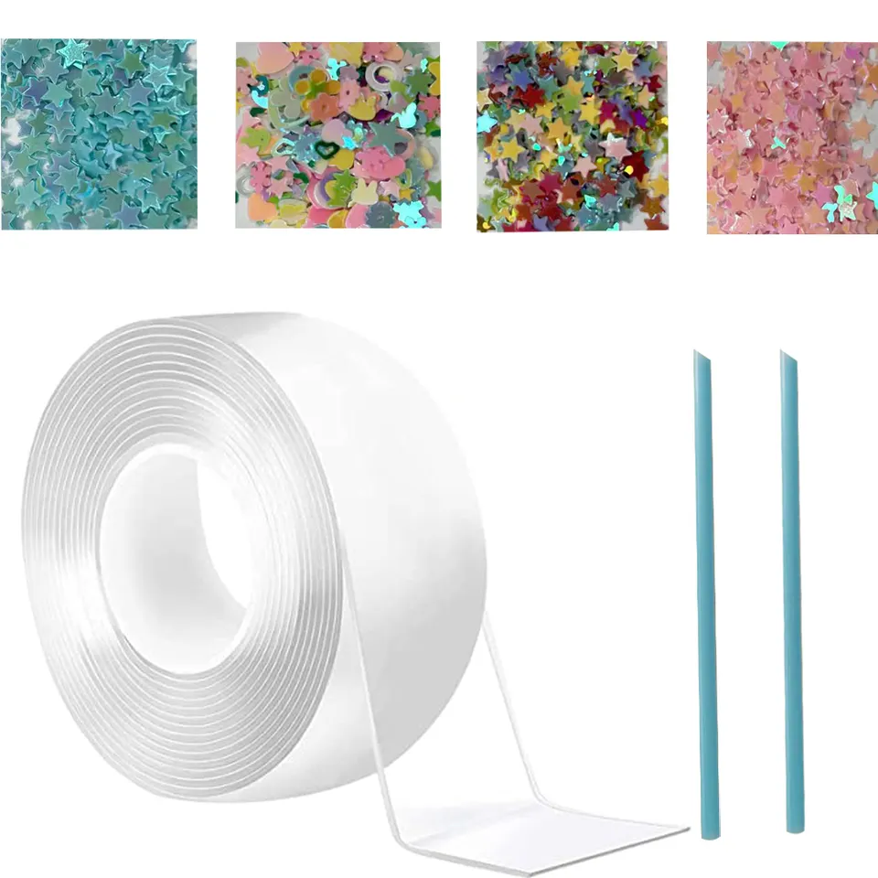 Double Sided Transparent Reusable Cheap Good Price 1mm/2mm Washable Clear Mounting Tape Cut