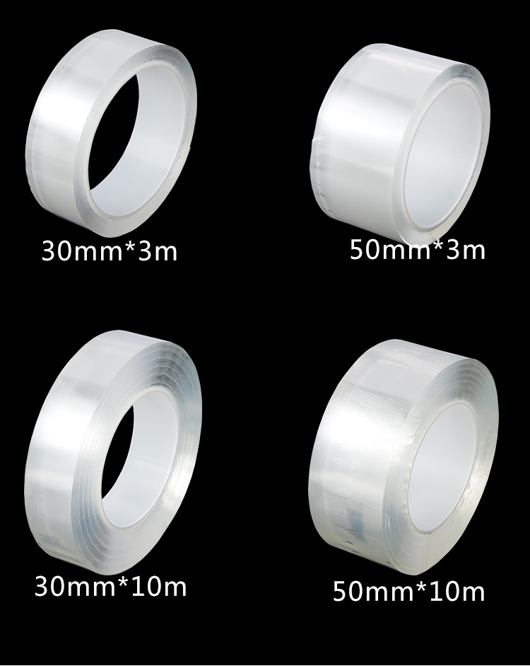 Double Sided Transparent Reusable Cheap Good Price 1mm/2mm Washable Clear Mounting Tape Cut