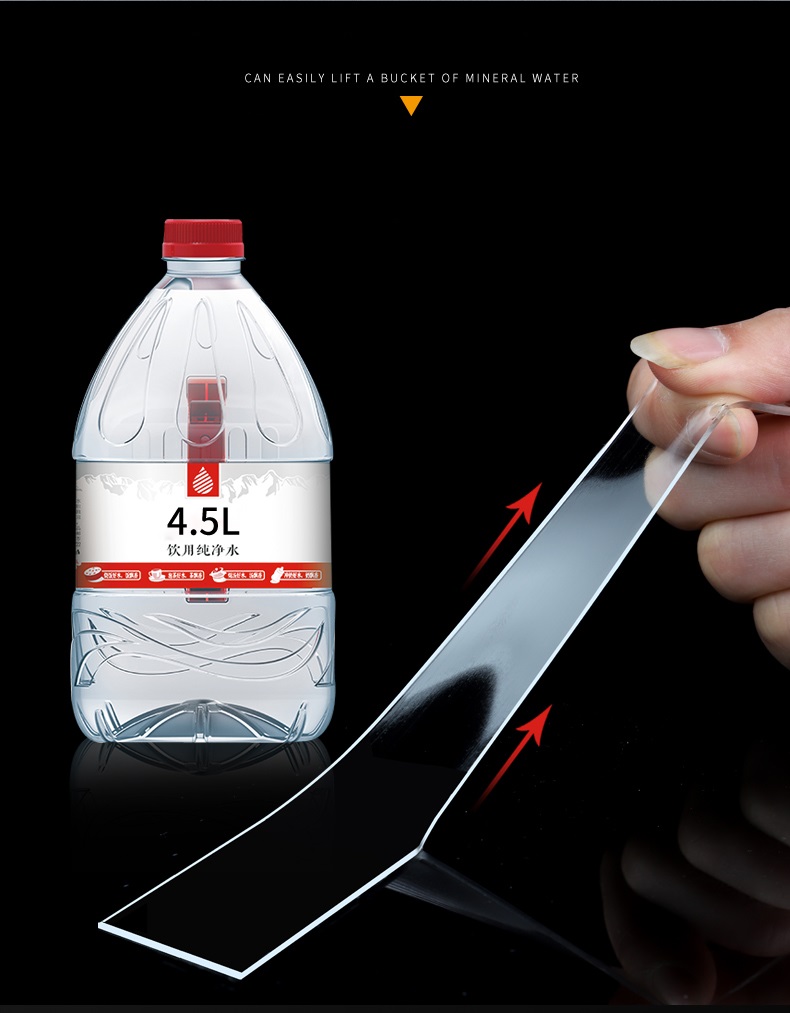 Double Sided Transparent Reusable Cheap Good Price 1mm/2mm Washable Clear Mounting Tape Cut