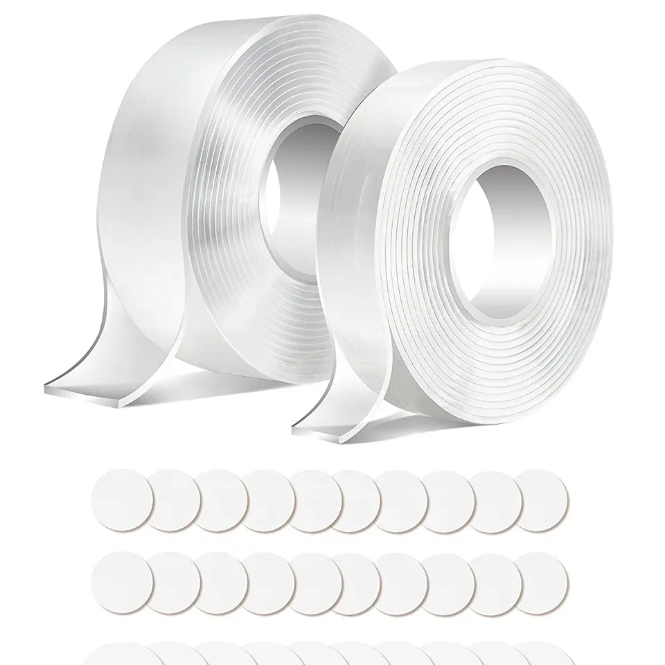 Abendo Supply Good Price Double Sided Transparent Reusable 1mm/2mm Washable Nano Tape for Kids