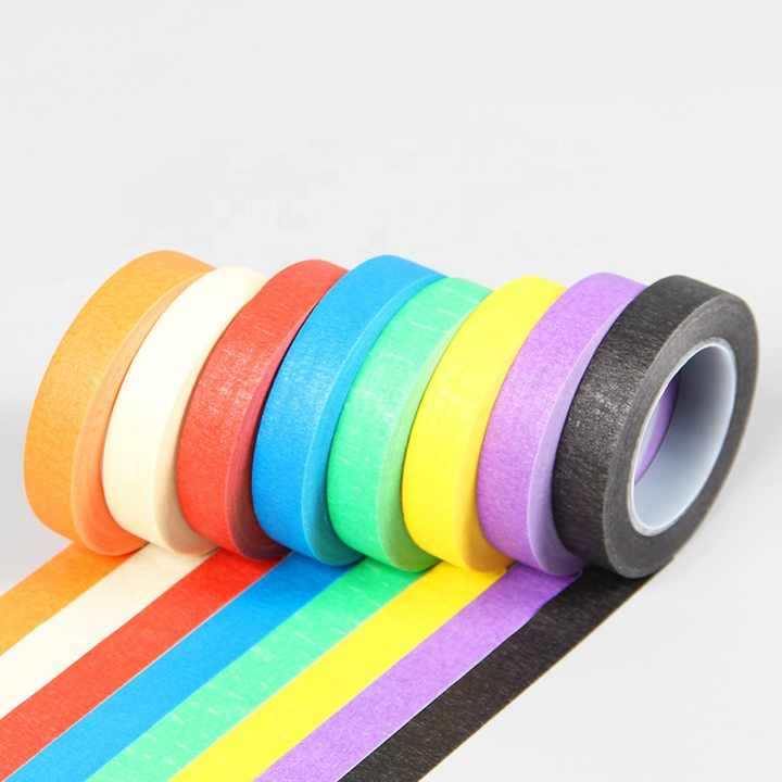 Free Sample Supply Rainbow Colored Masking Tape/ Crepe Paper Tape