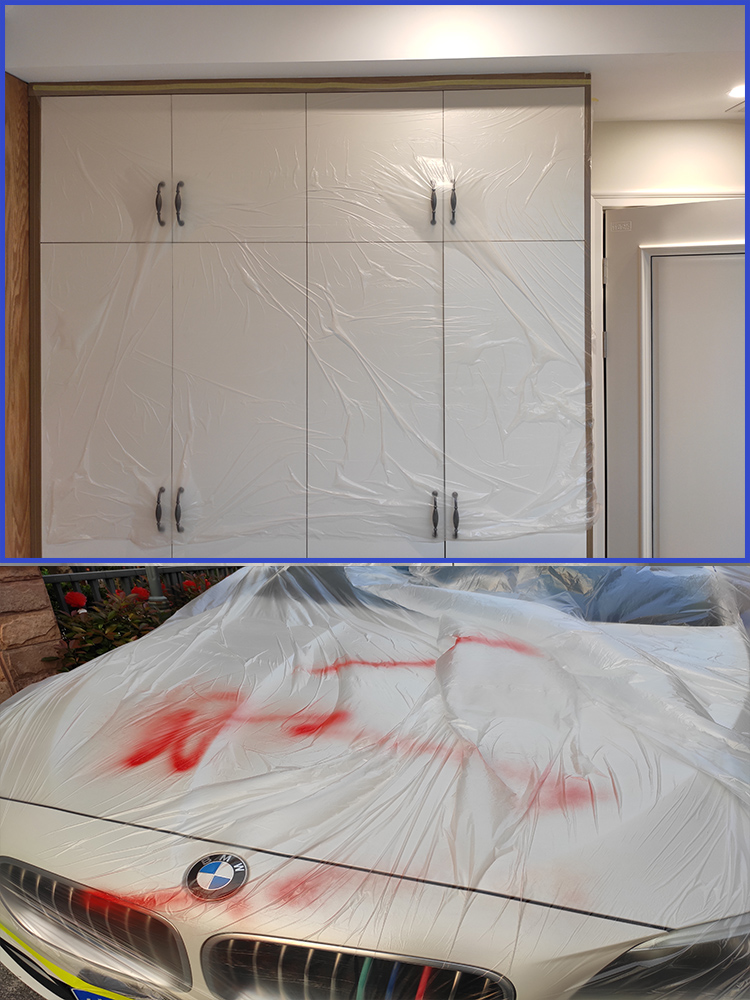 Free Sample Dust Protection Car Paint Masking Film Pre-Taped Masking Tape for Painting Cars House