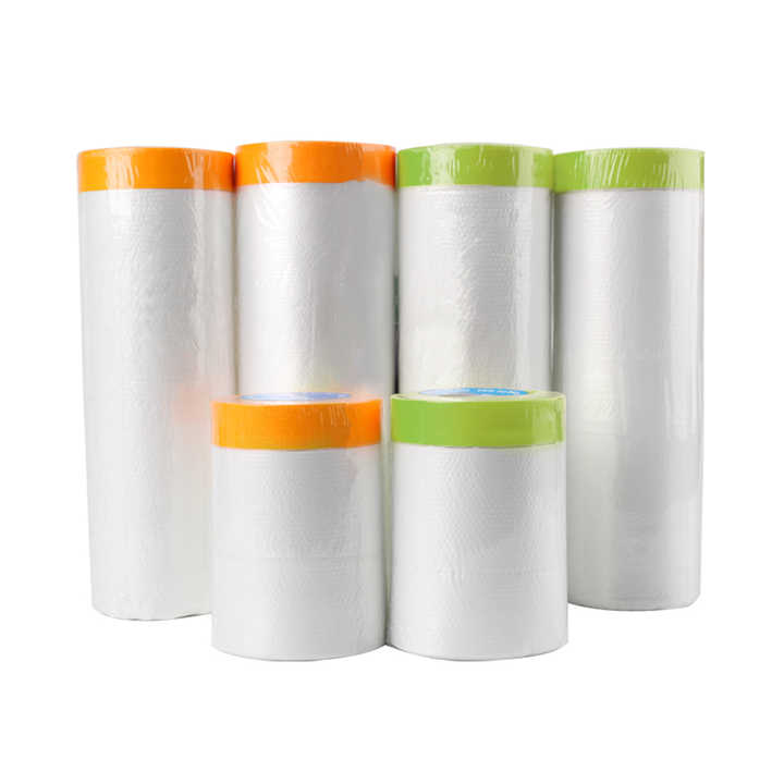 Free Sample Dust Protection Car Paint Masking Film Pre-Taped Masking Tape for Painting Cars House