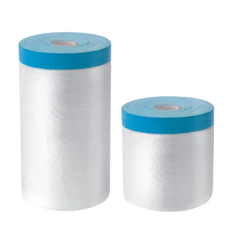 Factory Direct Supply UV Resistant Cloth Based Pre Taped Masking Film Plastic Covering for Car Painting