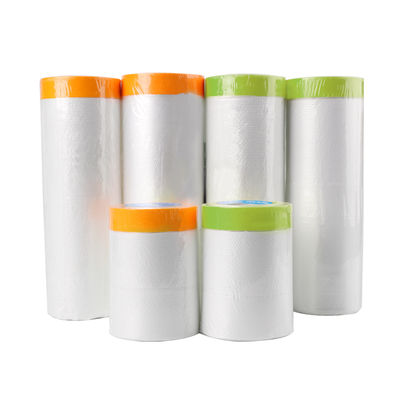 Factory Direct Supply UV Resistant Cloth Based Pre Taped Masking Film Plastic Covering for Car Painting
