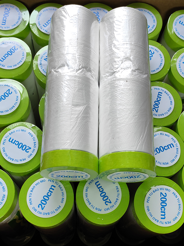 Disposable Spray High Temperature Kraft Tape Pre Taped Kraft Masking Film for Car Painting
