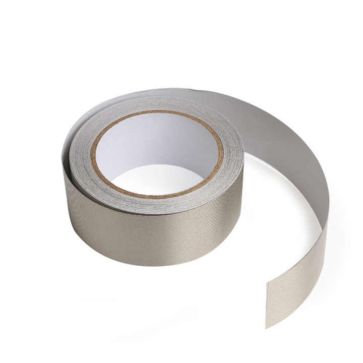Custom Single Sided Gray Aluminum Foil Conductive Cloth Tape Pressure Sensitive Adhesive Tape Plain Conductive Cloth Tape