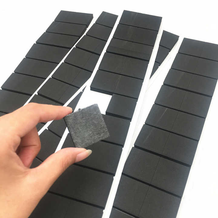 White & Black EVA Foam Tape 1mm-3mm Thick Padding Squares Round & Circle Die Cut with Acrylic Hot Melt Adhesive for Warning Use