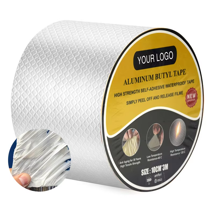 Factory Wholesale Aluminum Foil Butyl Rubber Tape Waterproofing Membrane Butyl Waterproof Roofing Membrane for Iron Sheet