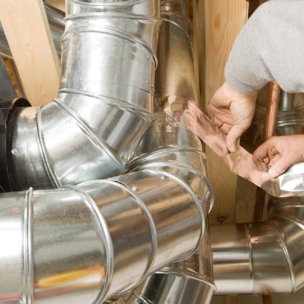 Aluminum Foil Tape Silver Duct Tape Metal Heat Resistant Aluminum Foil Tape for Duct Work Dryer Vent HVAC Insulation