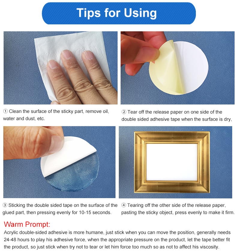 High-Temperature Acrylic Double Sided Self-Adhesive Tape Transparent Sticky Dots Pads Die Cut Square Clear Circle Two Sizes