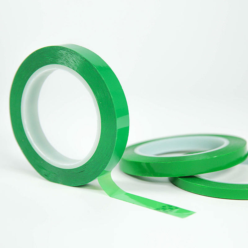 Green PET Lithium Battery Terminal Tape Insulation Protection Single Sided Silicone Hot Melt Water Activated Masking Tape