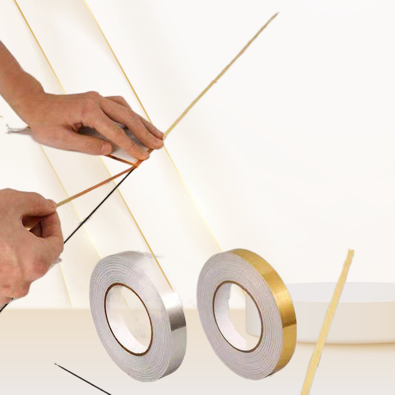 Factory Wholesale Self Adhesive Gold Silver Foil Tile Seam Tape Waterproof Decorative Strip for Wall Floor Furniture