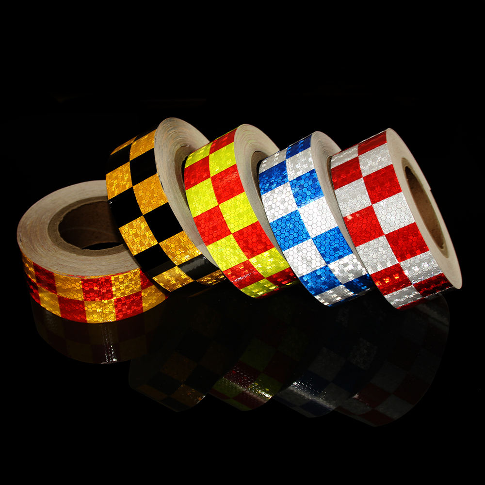 Double Color Twill Arrow Honeycomb PVC Reflective Material 3M Yellow Red Reflective Tape for Mining