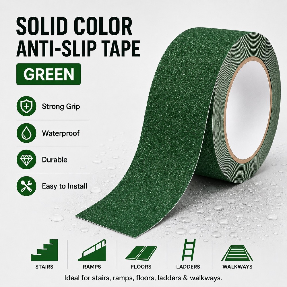 Green Anti-Slip Tape – Waterproof Safety Grip Tape for Stairs, Floors, Ramps & Walkways