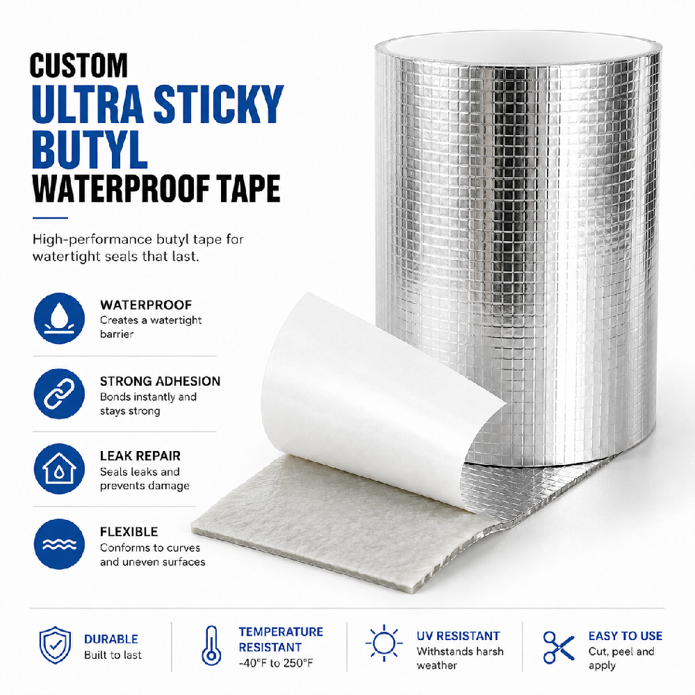 Ultra Sticky Butyl Waterproof Tape – Self-Adhesive Leak Repair Tape for Roofs, Pipes, Gutters, Windows & Outdoor Sealing