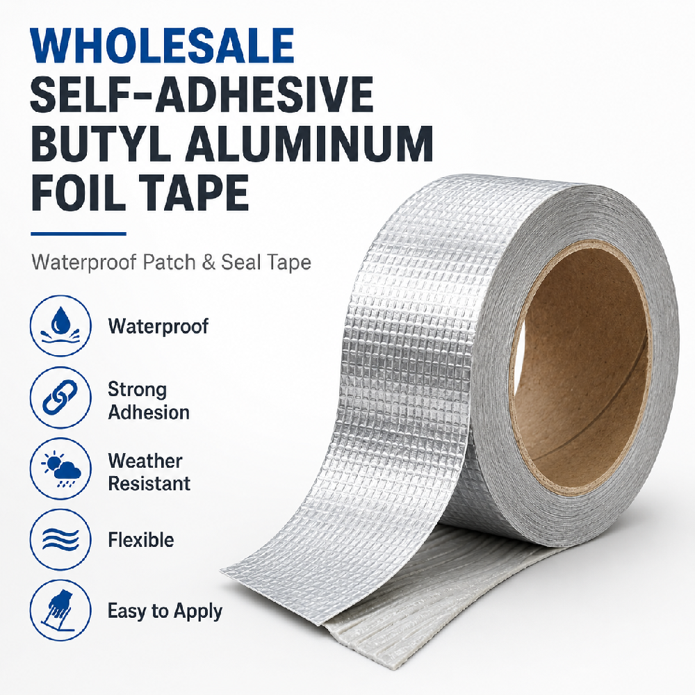 Butyl Aluminum Foil Seal Tape – Self-Adhesive Waterproof Repair Tape for RV Roofs, Windows, Greenhouses & Joints