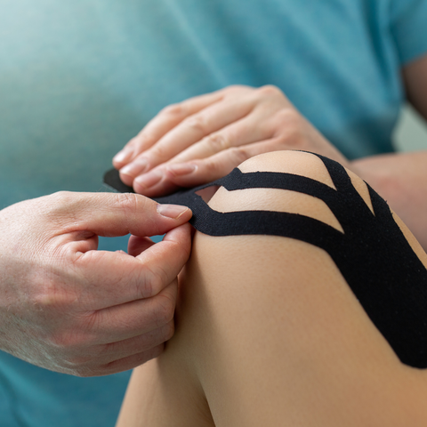 Kinesiology Tape for pain knee muscle athlete workout