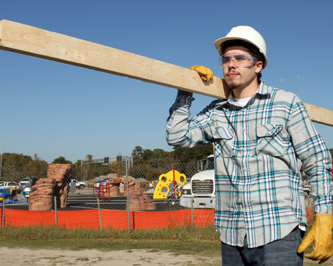 Construction build doing fixing worker labor