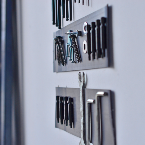 ToolBox stuck to the wall with Magnetic Tape