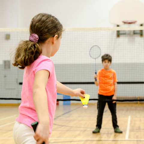 kids playing on the court with vinyl tape