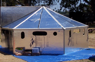 Hexayurt Tiny House Shelter windows door ventilation heat